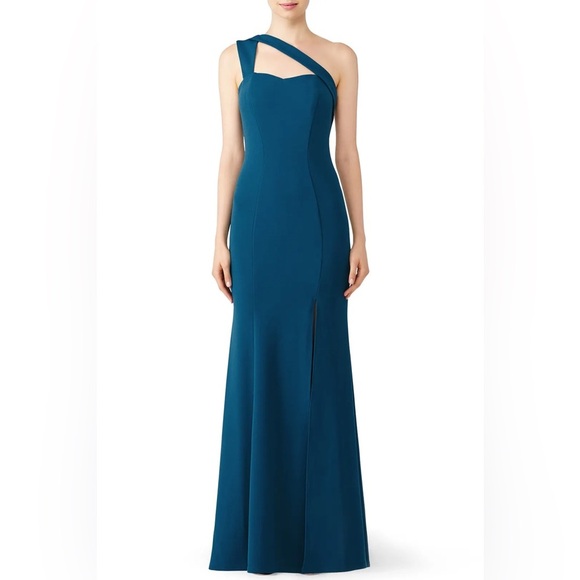 Dresses & Skirts - LM Collection Deep Teal One-Shoulder Gown from Rent the Runway. NWOT!